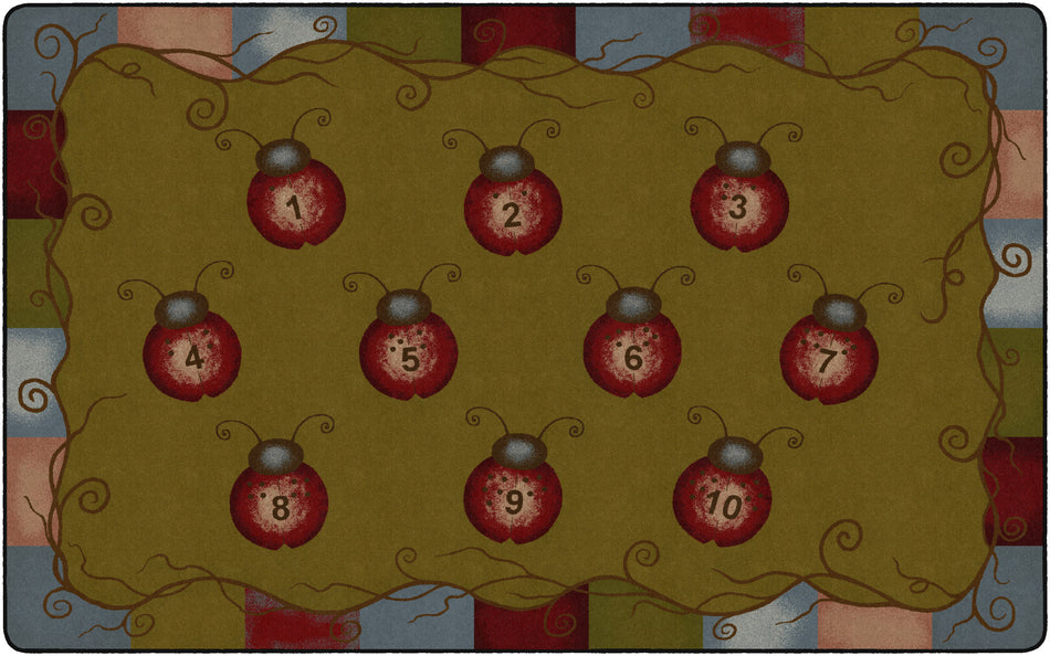 LADYBUG NUMBERS (TRANQUILITY) RECTANGLE CARPETS 10'6 x 13'2