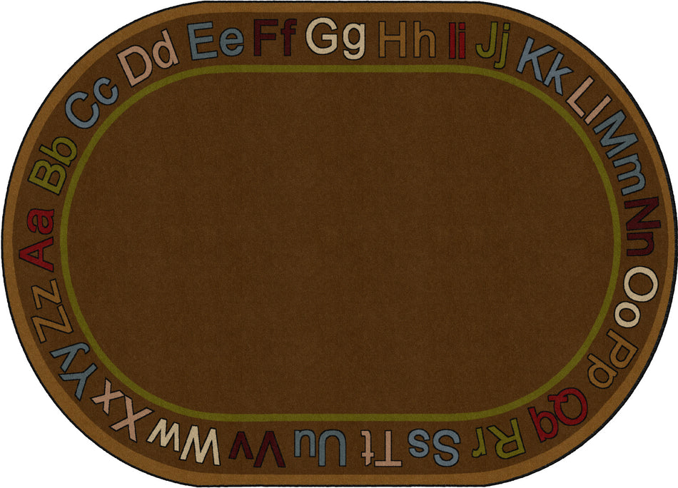 KNOW YOUR ABC'S EARTHTONE OVAL CARPETS 6 X 8'4
