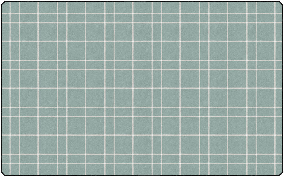 BLUE CHECK RECTANGLE CARPETS 7'6" X12'