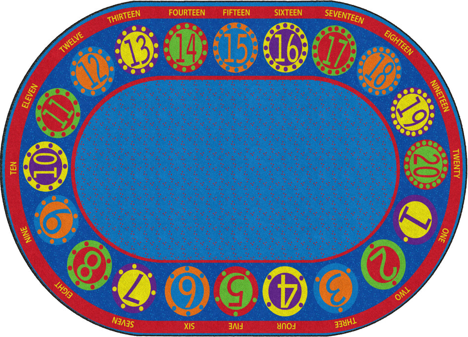 NUMBER CIRCLES OVAL CARPETS 6'x8'4
