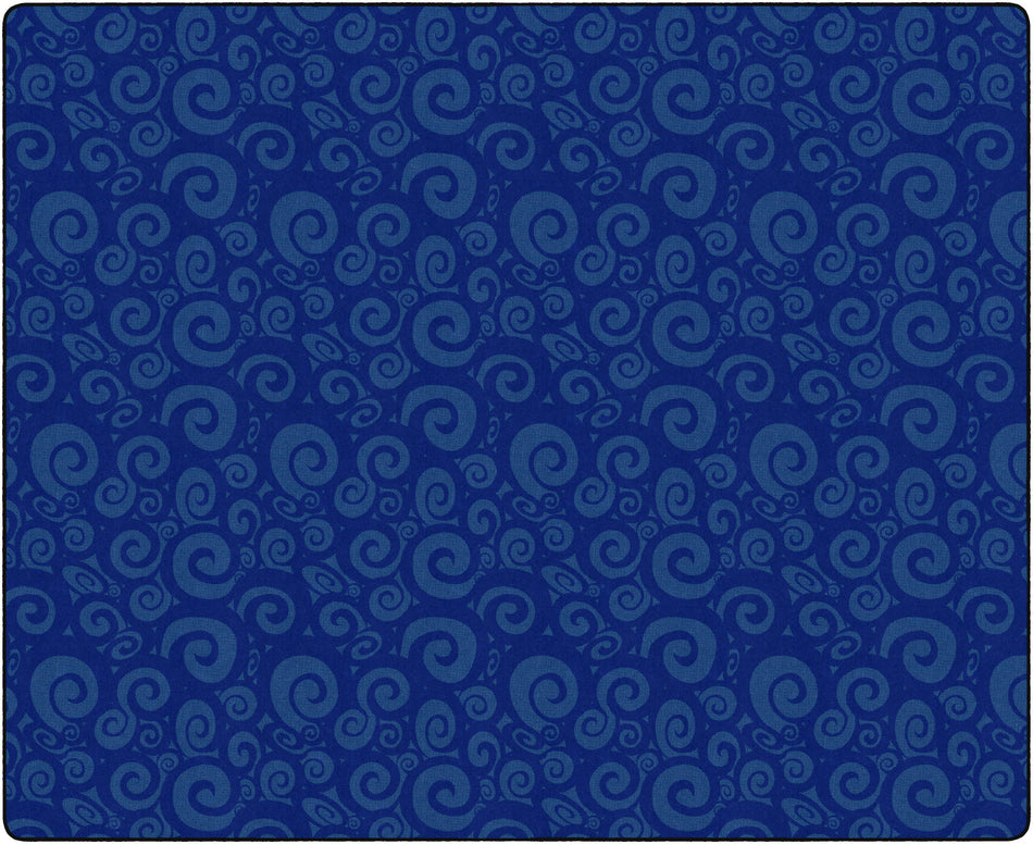 SWIRL TONE ON TONE BLUE RECTANGLE CARPETS 10'6 x 13'2