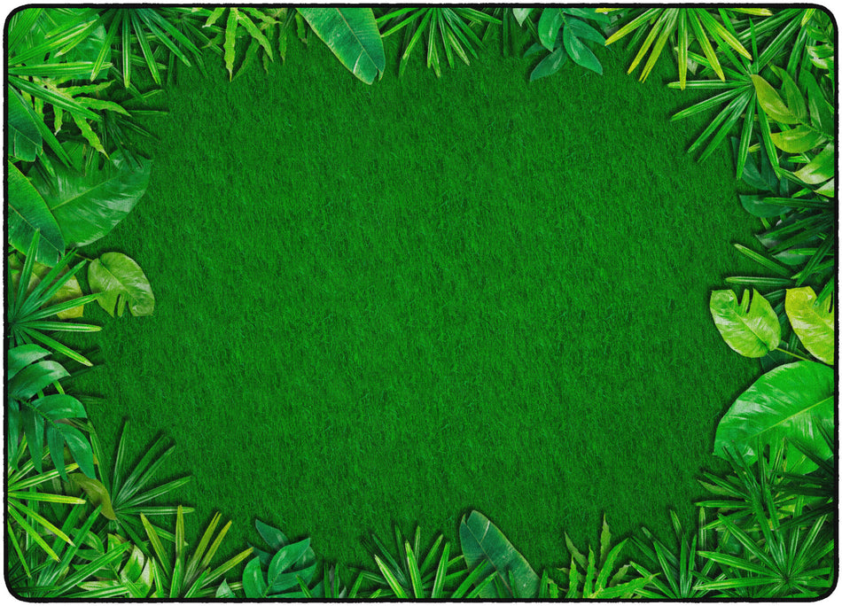 RAINFOREST LEAFY BORDER RECTANGLE CARPETS 6X8'4