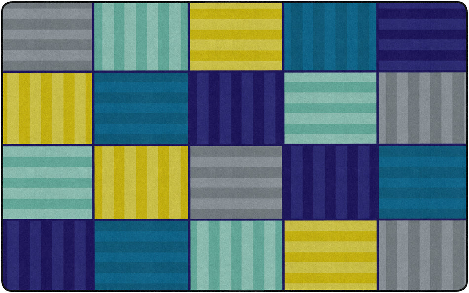 CALMING BLOCKS COOL RECTANGLE CARPETS 7'6 x 12'