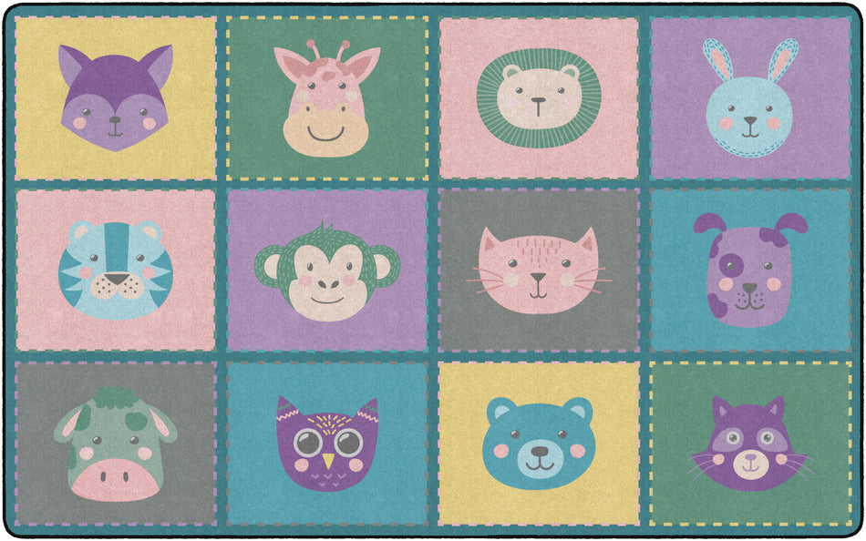 SOFT ANIMAL BLOCKS RECTANGLE CARPETS 7'6X12