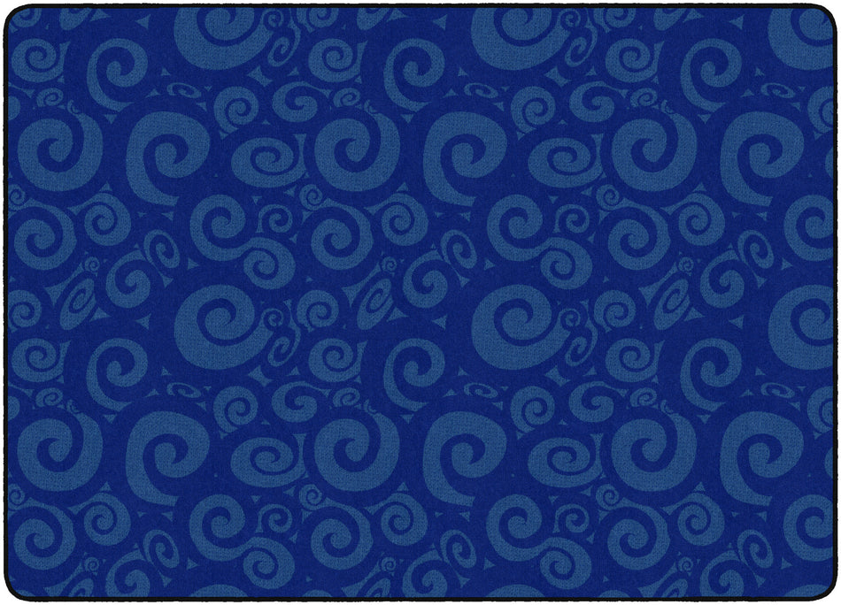 SWIRL TONE ON TONE BLUE RECTANGLE CARPETS 6X8'4