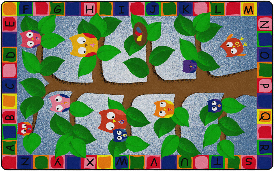 ALPHABET OWLS 7'6”X12” RECTANGLE CARPETS 7'6X12