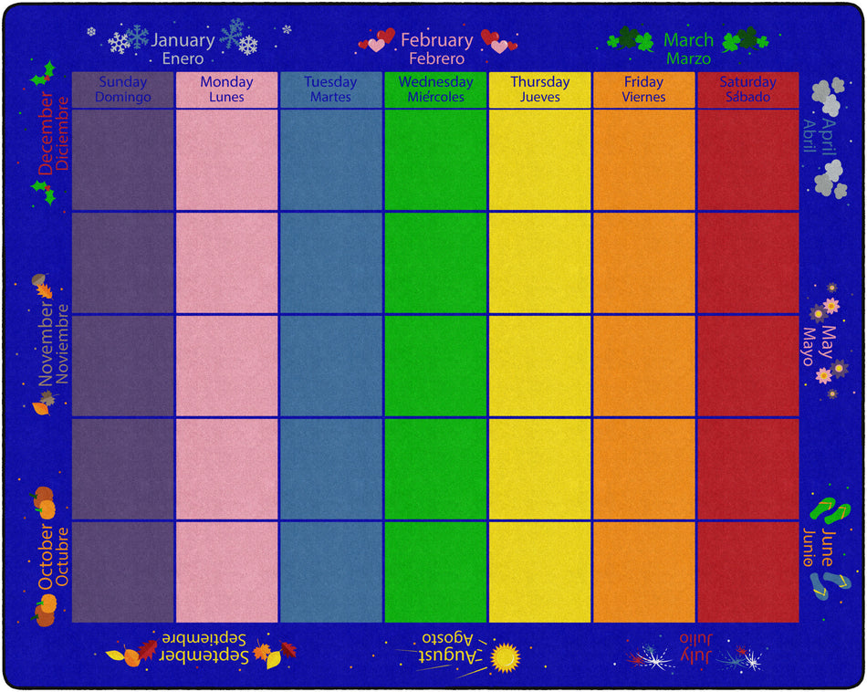 MY MONTHLY CALENDAR BILINGUAL RECTANGLE CARPETS 10'6X13'2