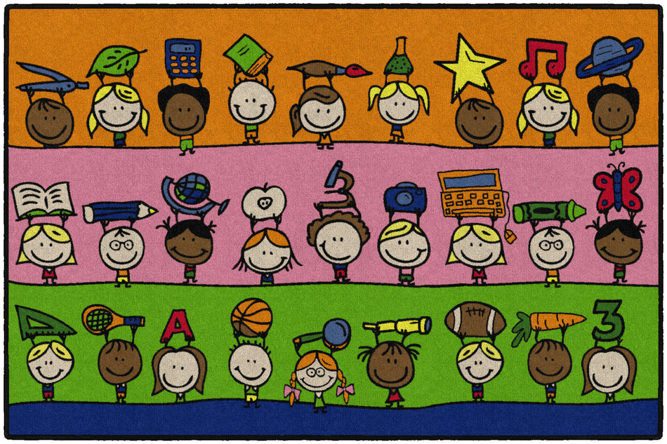 FUN AT SCHOOL RECTANGLE CARPETS 4' X 6'