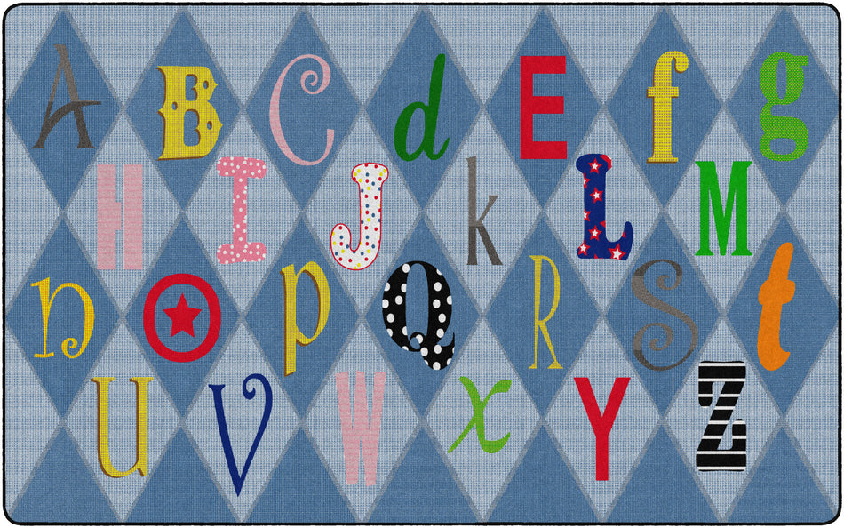 PLAYFUL LETTERS RECTANGLE CARPETS 7'6 x 12'