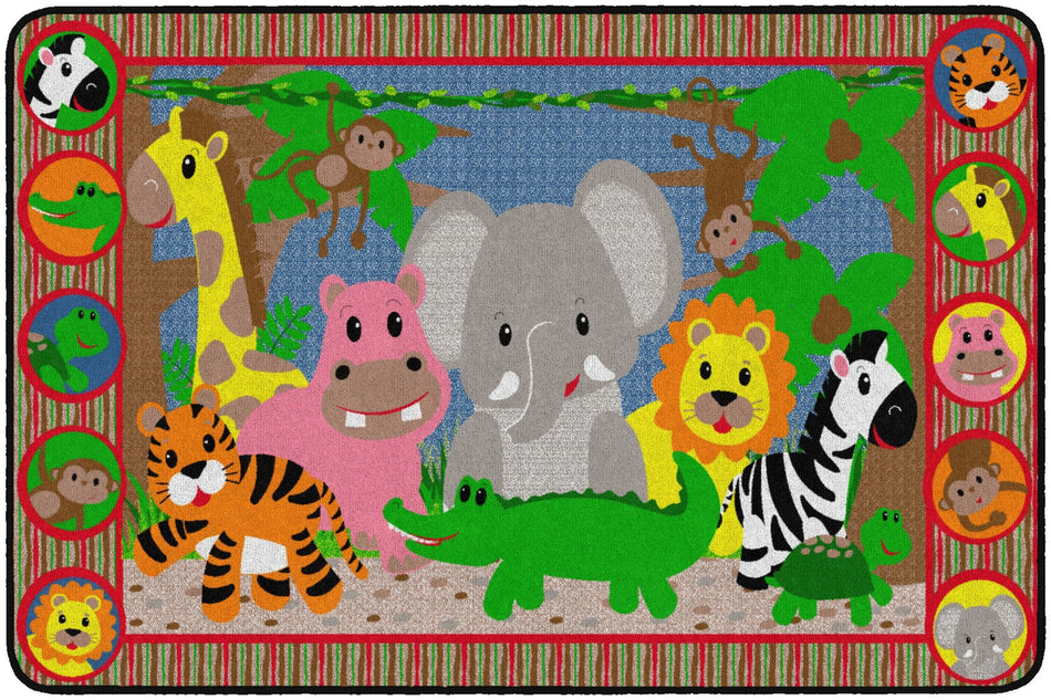 JUNGLE MATCHING FUN RECTANGLE CARPETS 4'X6'