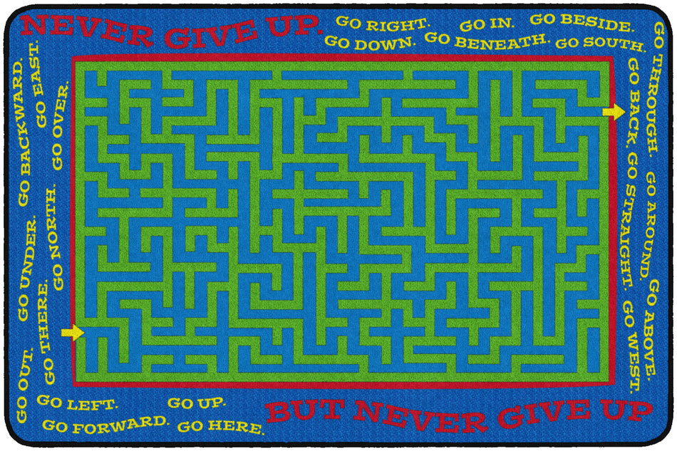 NEVER GIVE UP RECTANGLE CARPETS 4' x 6'