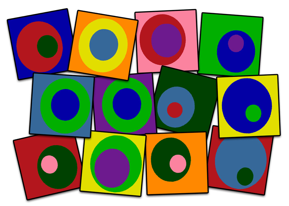 SILLY CIRCLES PRIMARY ( SET OF 12) SQUARE CARPETS 15" X 15"