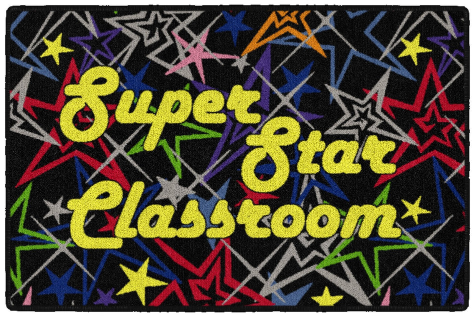 WELCOME MAT - SUPER STAR RECTANGLE CARPETS 2' x 3'