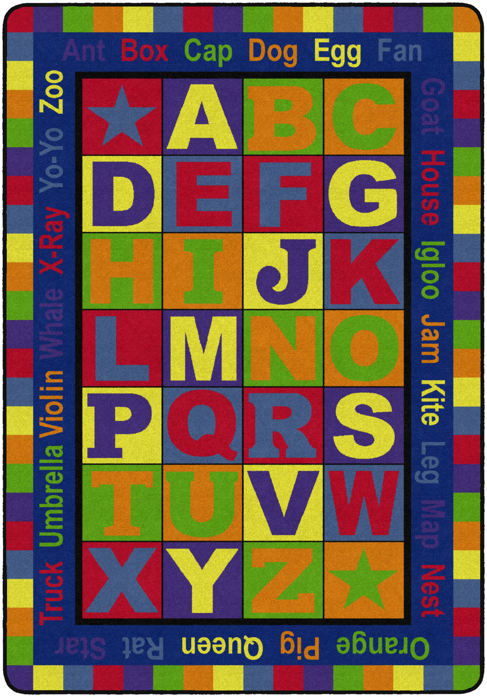 ABC WORDS RECTANGLE CARPETS 5'10" x 8' 4"