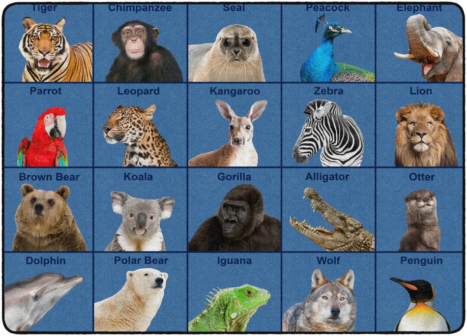 ZOO ANIMAL SEATING RECTANGLE CARPETS 6' X 8'4"