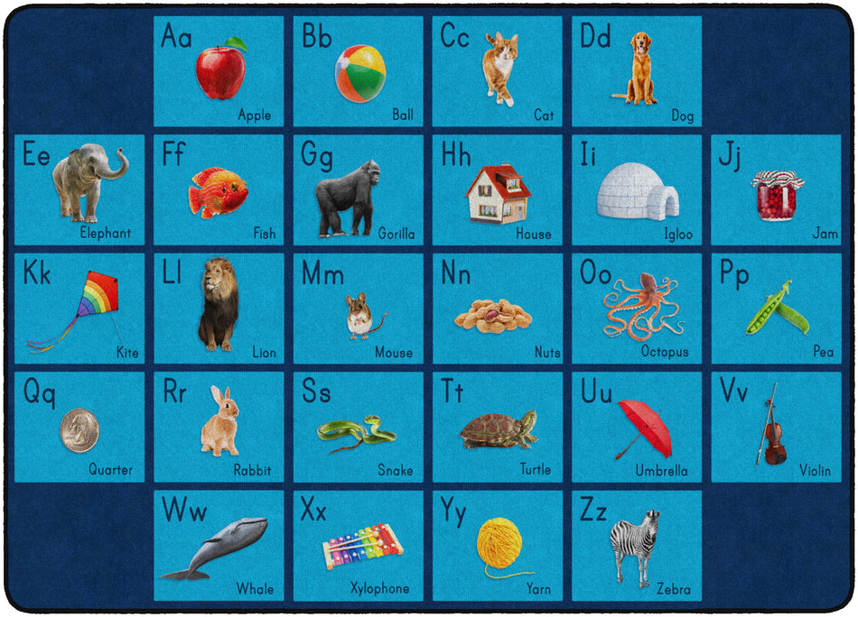 SEE MY ALPHABET/BLUE RECTANGLE CARPETS 6X8'4