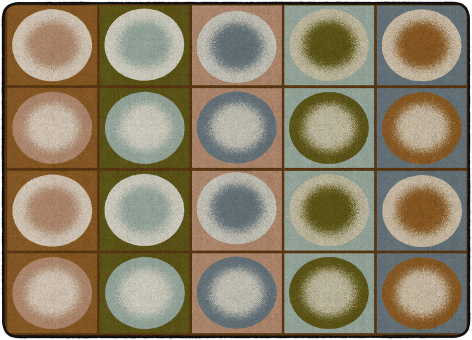 DOT SPOTS  EARTH TONE RECTANGLE CARPETS 5'10" x 8' 4"