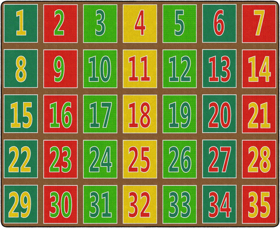 NUMBER ROWS 123'S SEATS 35 MUTED RECTANGLE CARPETS 10'6 x 13'2