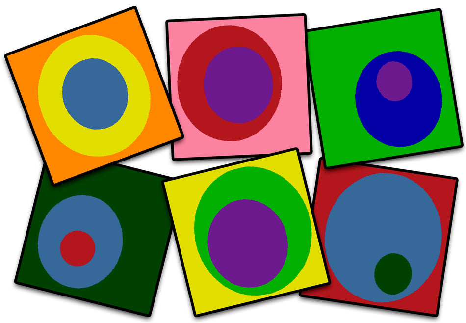 SILLY CIRCLES PRIMARY (SET OF 6) SQUARE CARPETS 15" X 15"