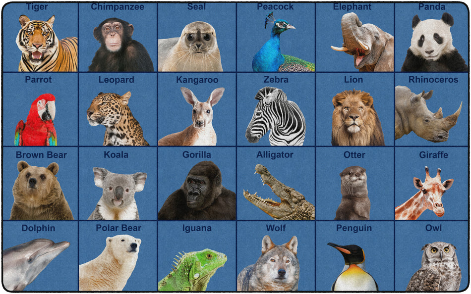 ZOO ANIMAL SEATING RECTANGLE CARPETS 7'6 X 12'