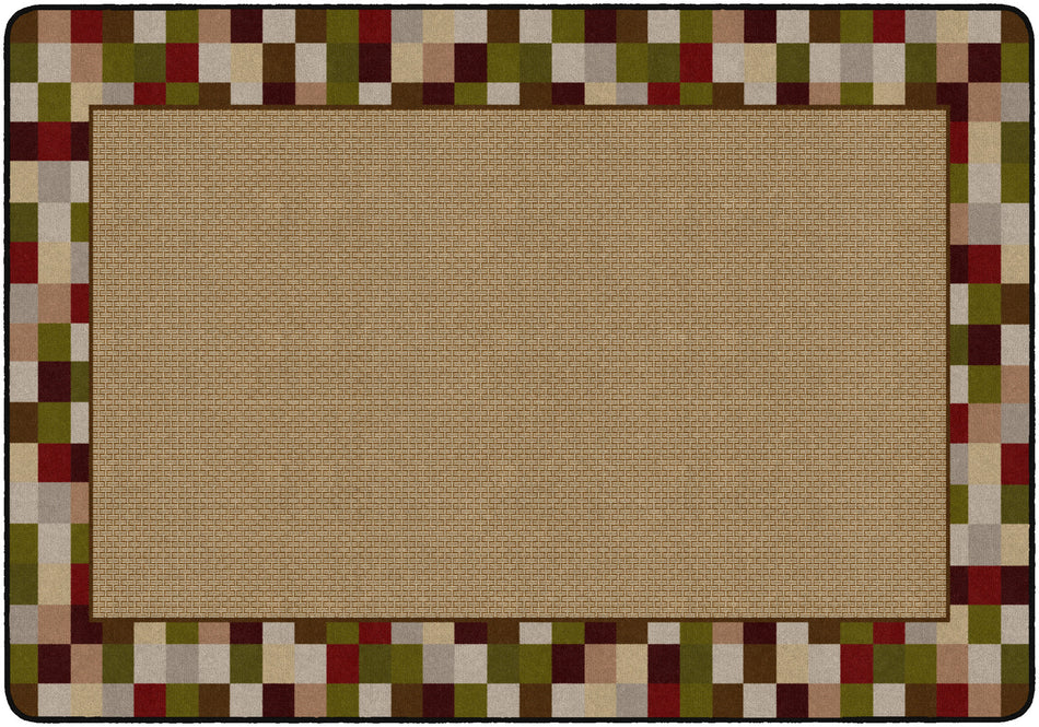 BORDER BLOCKS BRICK RECTANGLE CARPETS 6' x 9'