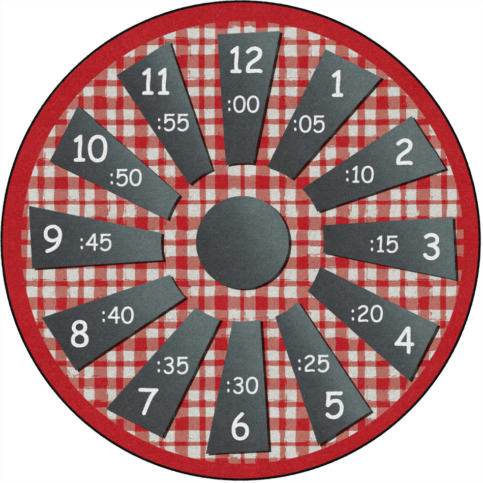 WHAT TIME WINDMILL RED ROUND CARPETS 6' RND