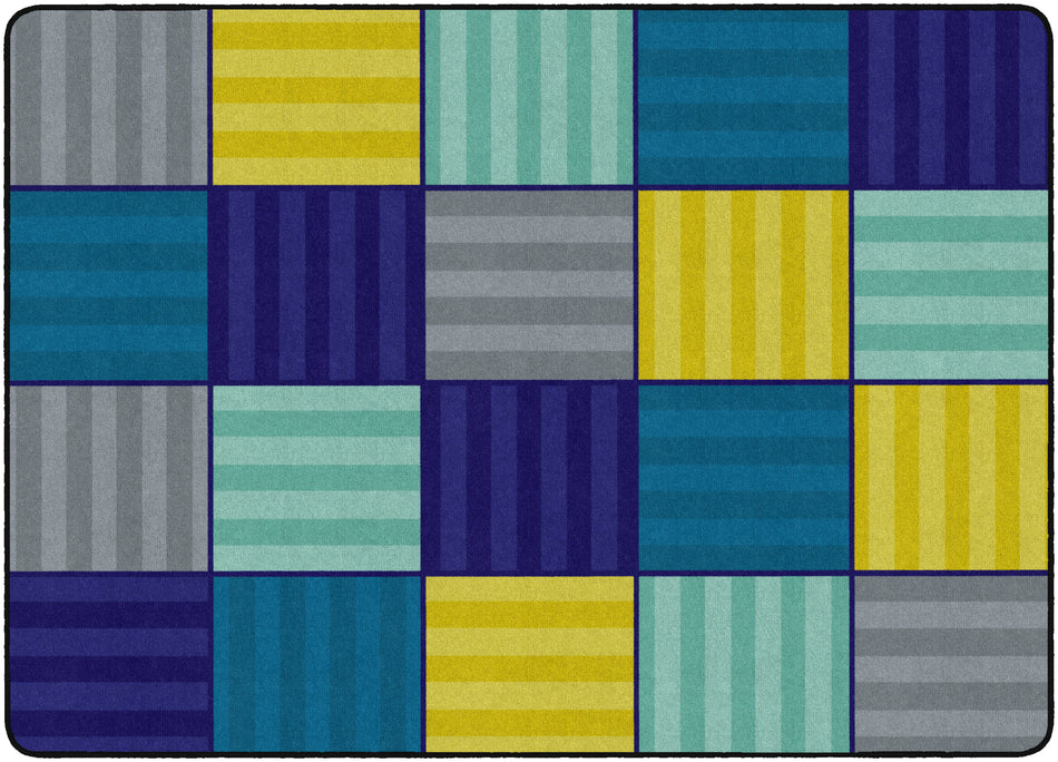 CALMING BLOCKS COOL RECTANGLE CARPETS 6 X 8'4