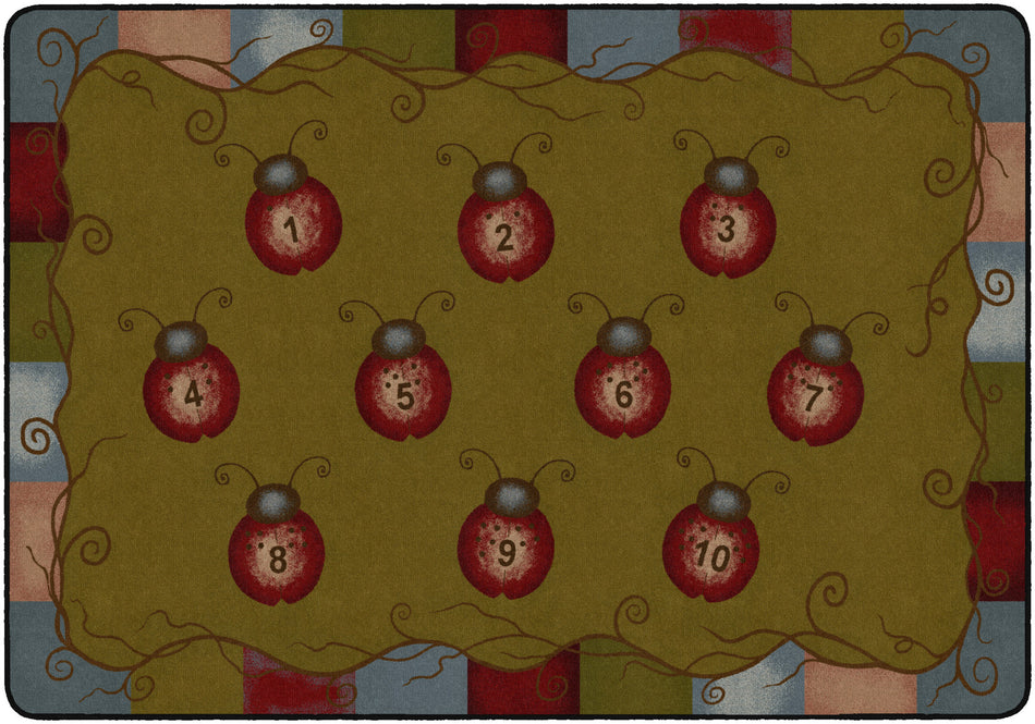 LADYBUG NUMBERS (TRANQUILITY) RECTANGLE CARPETS 5'10" x 8' 4"