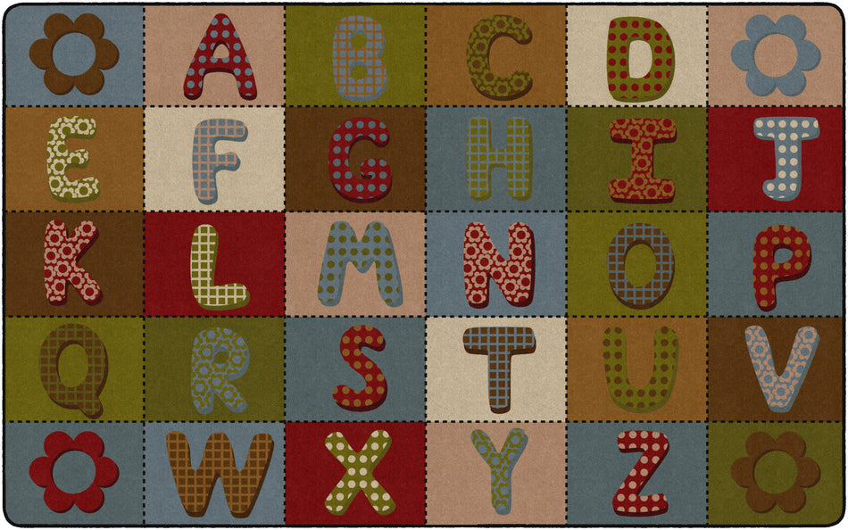 ABC QUILT EARTHTONE RECTANGLE CARPETS 7' 6" x 12'