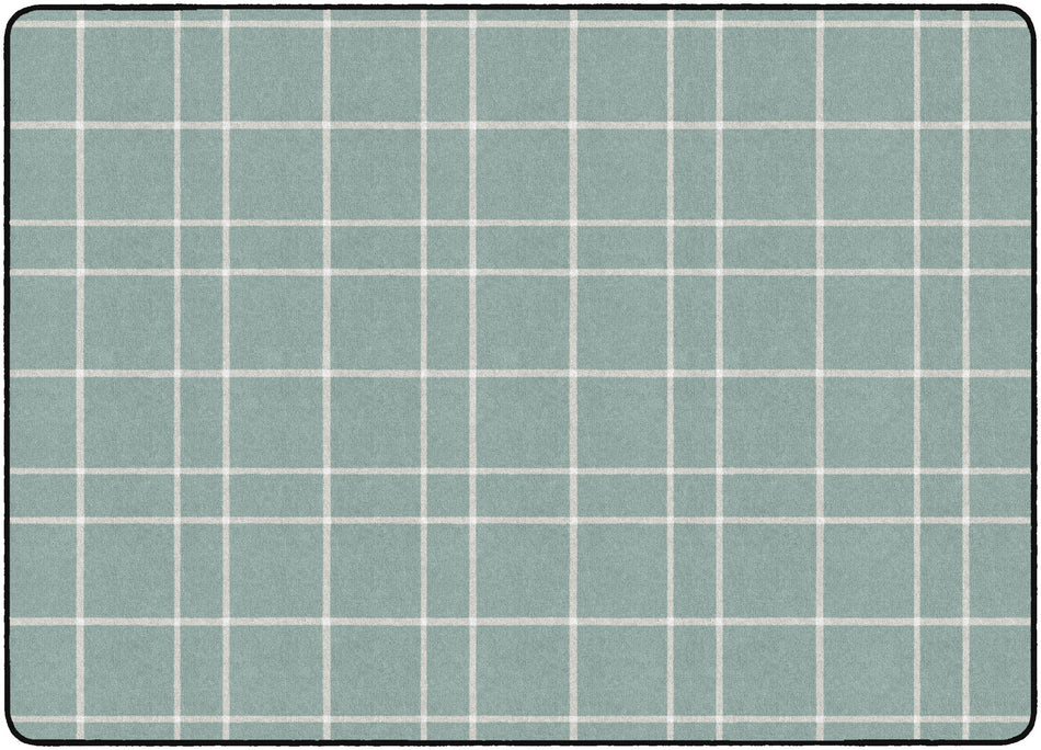 BLUE CHECK RECTANGLE CARPETS 6' X 8'4