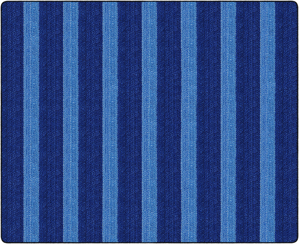 COZY BASKETWEAVE STRIPES/BLUE RECTANGLE CARPETS 10'6 x 13'2