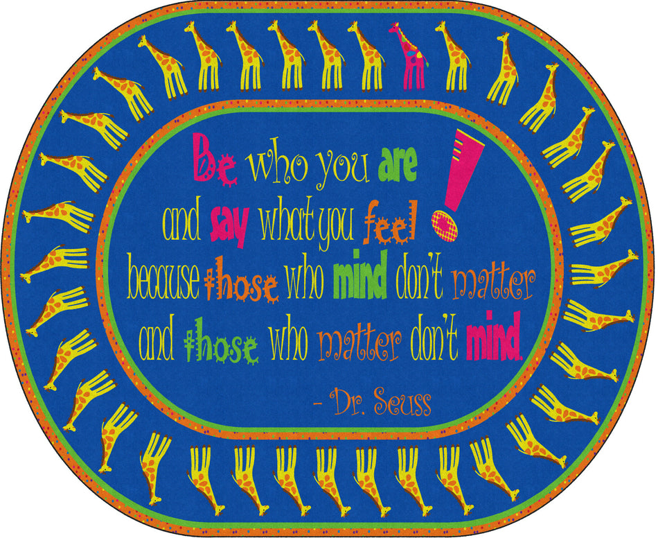 BE YOURSELF QUOTATION OVAL CARPETS 10'6 x 13'2