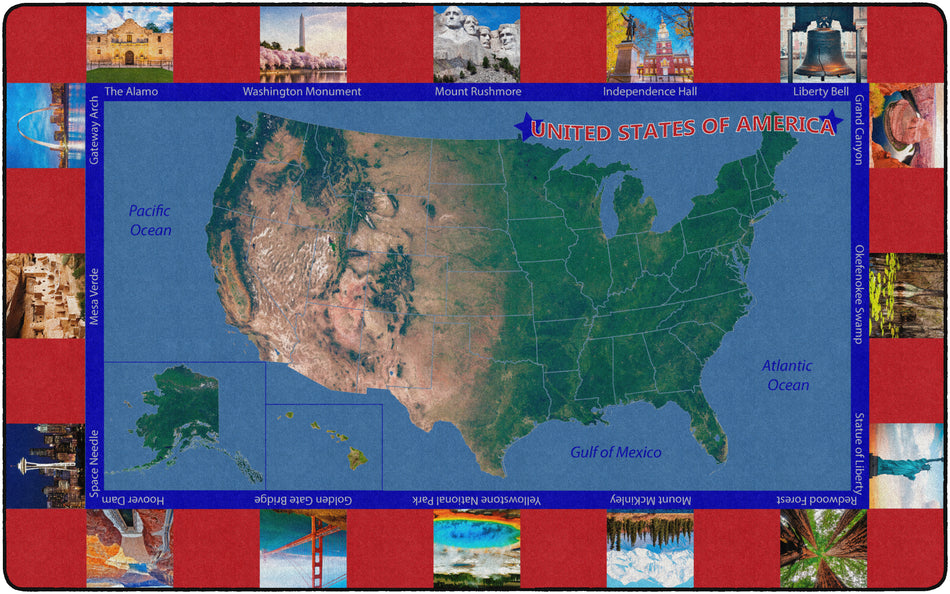 AMERICAN LANDMARKS RECTANGLE CARPETS 7' 6" x 12'
