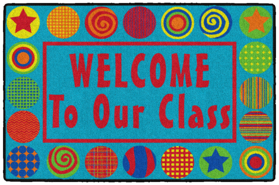 PATTERNED CIRCLES WELCOME MAT RECTANGLE CARPETS 2' x 3'