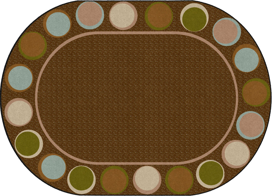 SITTING SPOTS EARTH TONE OVAL OVAL CARPETS 6 X 8'4