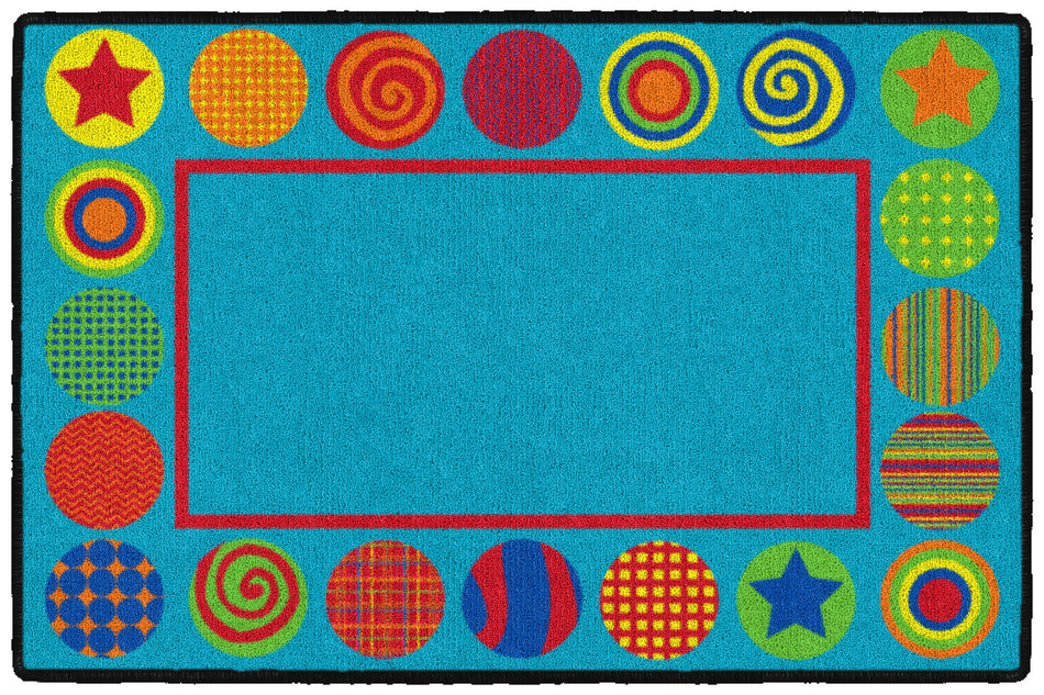 PATTERNED CIRCLES MAT RECTANGLE CARPETS 2' x 3'
