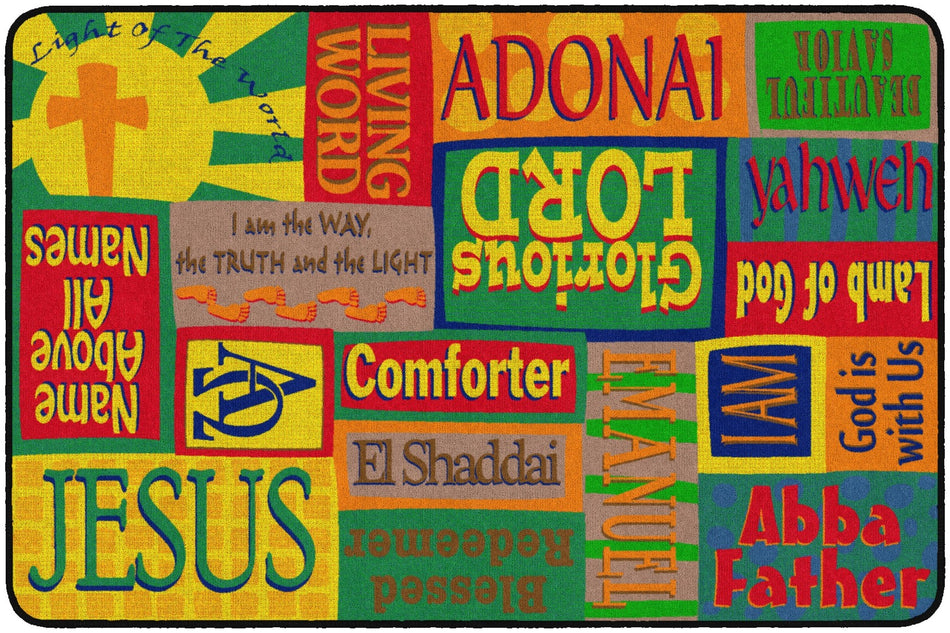 PRECIOUS NAMES OF GOD RECTANGLE CARPETS 4' x 6'