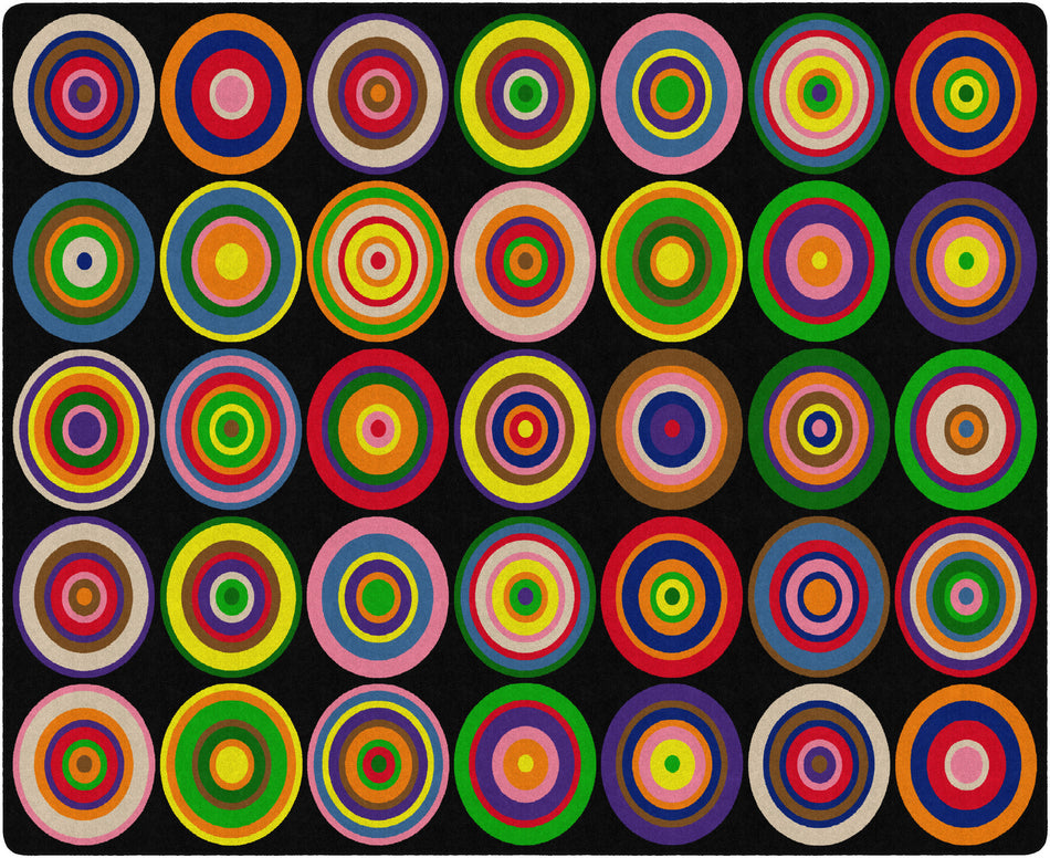 COLOR RINGS BLACK (Seats 35) RECTANGLE CARPETS 10'6 x 13'2