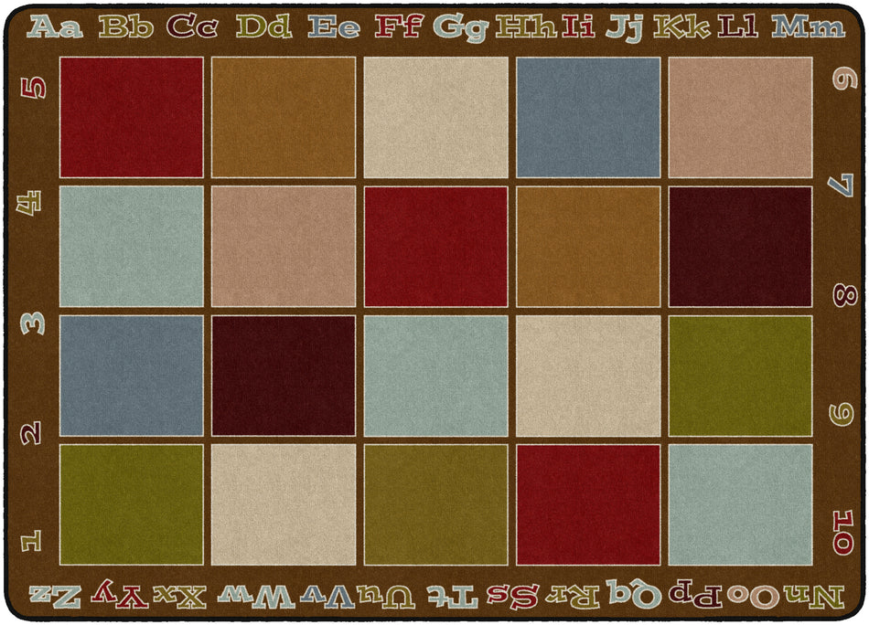 SITTING GRID EARTH TONE RECTANGLE CARPETS 6 X 8'4