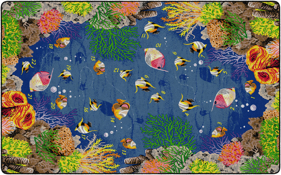 UNDERWATER COUNTING RECTANGLE CARPETS 7' 6" x 12'