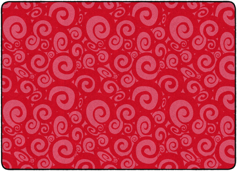 SWIRL TONE ON TONE CHERRY RECTANGLE CARPETS 6X8'4
