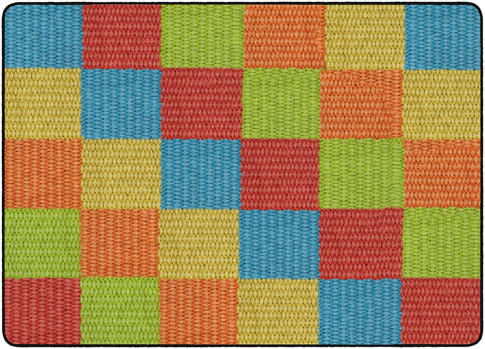 COZY BASKETWEAVE BLOCKS/MULTI RECTANGLE CARPETS 6X8'4