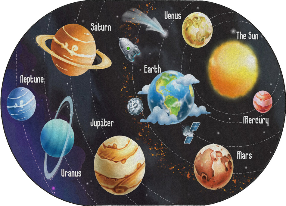 ALL THE PLANETS IN MY SOLAR SYSTEM OVAL CARPETS 6X8'4