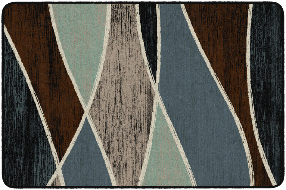 WATERFORD BLUE MULTI RECTANGLE CARPETS 4' x 6'