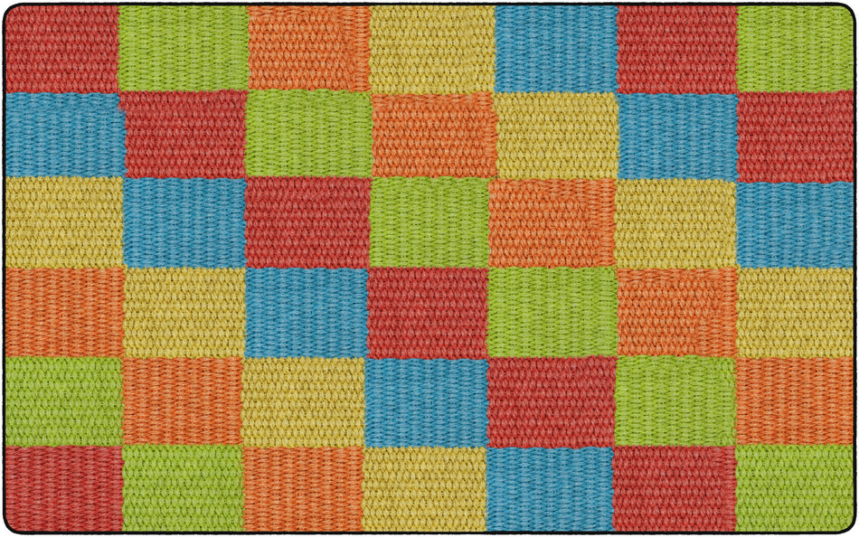 COZY BASKETWEAVE BLOCKS/MULTI RECTANGLE CARPETS 7'6X12