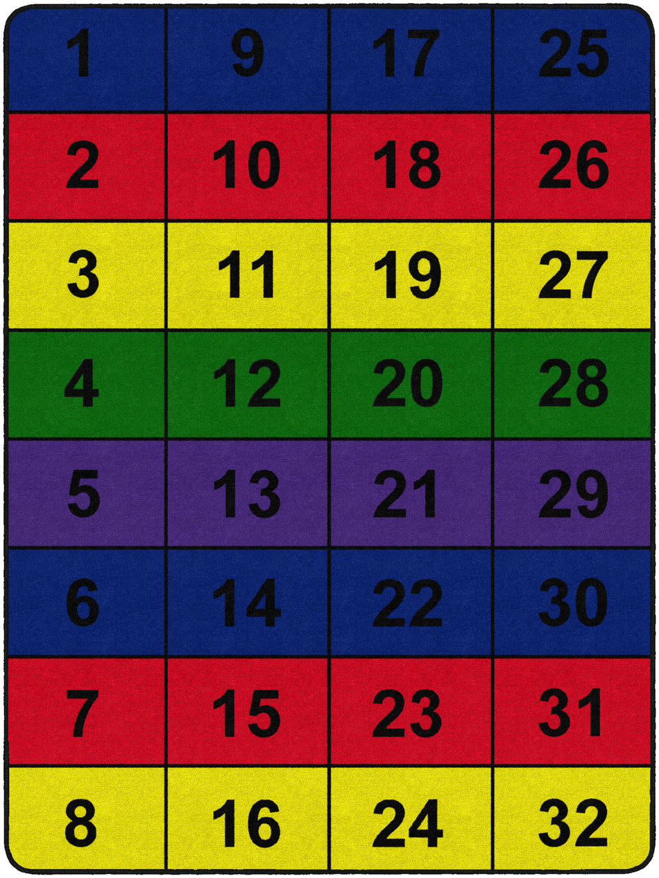 NUMBER BLOCKS RECTANGLE CARPETS 6' x 8'