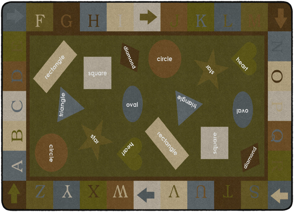 SIMPLE SHAPES EARTHTONE RECTANGLE CARPETS 6' x 9'