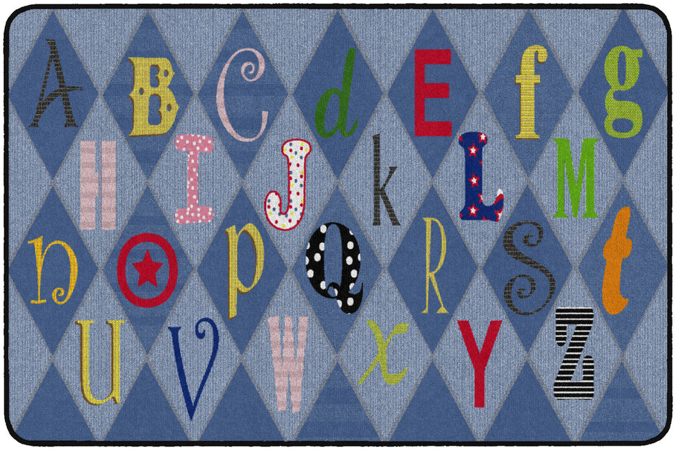 PLAYFUL LETTERS RECTANGLE CARPETS 4' x 6'