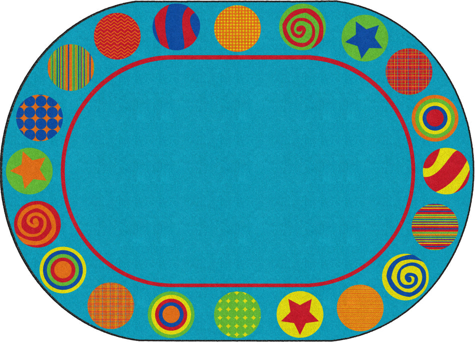 PATTERNED CIRCLES (Seat 20) OVAL CARPETS 6 X 8'4