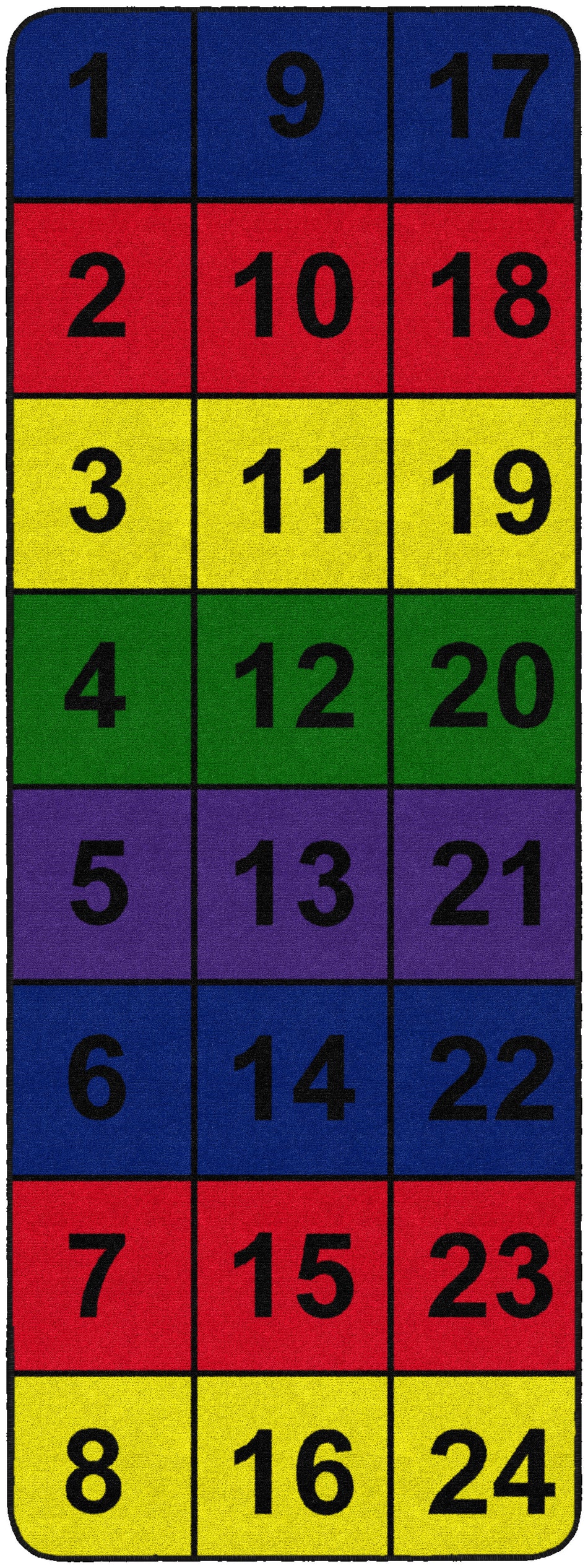 NUMBER BLOCKS RECTANGLE CARPETS 3' x 8'